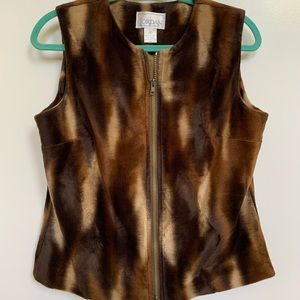 Faux fur sweater vest.